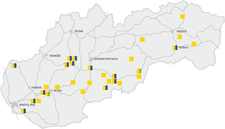 mapa realizácií